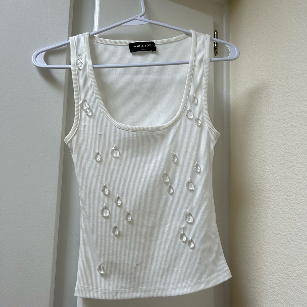 White Fox Women's White Tank Top